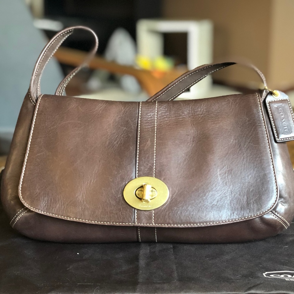 Coach Leather Handbag/Purse - Brown